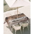 thumbnail image 3 of 60x84 Inch Outdoor Tablecloth with Umbrella Hole Zipper Rectangle Rustic Star Brown Rectangular Tablecloths Outside Waterproof Vintage Plants Berry Wooden Grain Patio Table Cover for Picnic Party, 3 of 8