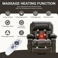 thumbnail image 4 of LEGAHOME Lift Recliner, Electric Power Lift Chair with Heat Therapy and Massage, PU Leather Lift Recliner with Cup Holders, USB Port and Side Pocket, Wide Seat Recliner Sofa for Elderly, Brown, 4 of 14