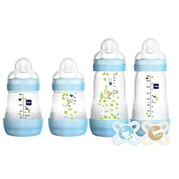 MAM Feed & Soothe Bottle & Pacifier Gift Set, Boy, 0+ Months, 6Count
