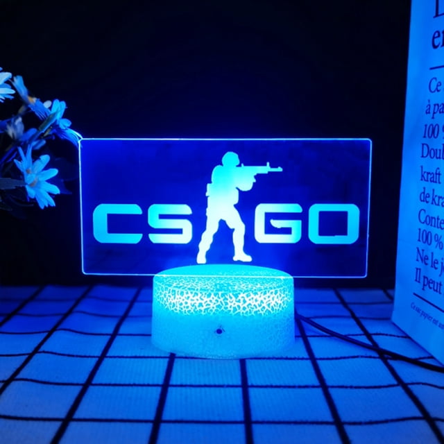 Luz nocturna Csgos 3D LED que cambia de color para niños con acrílico