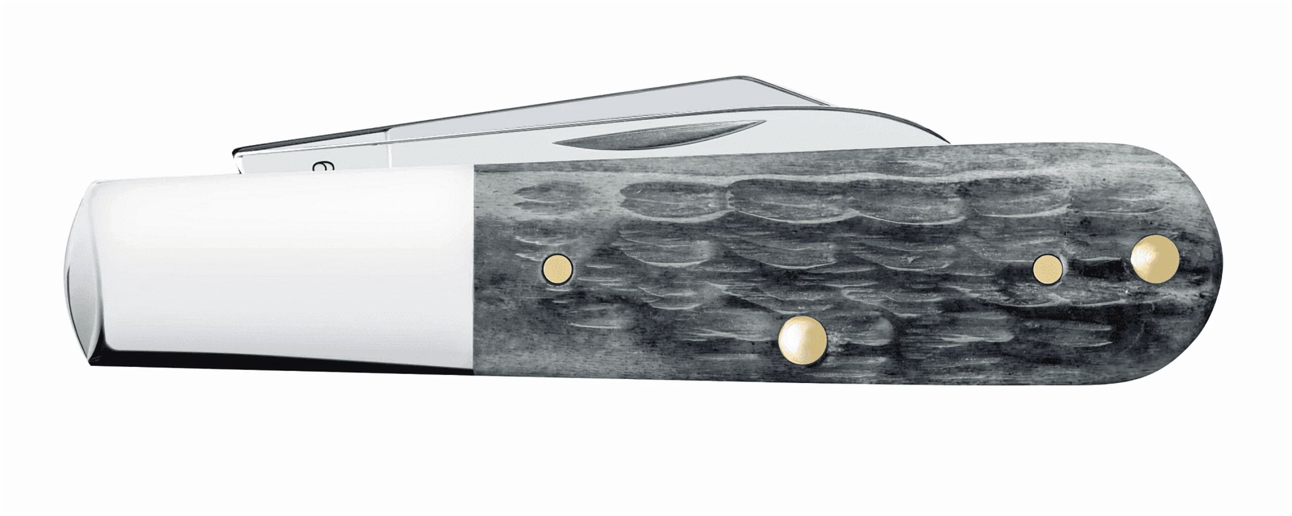 Case Knives 58423 Barlow Pocket Knife 3.38" Crandall Jig Gray Bone Handle, Carbon Steel, 2-Blade Folding Knife (Clip & Pen)