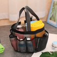 thumbnail image 1 of Bolsa de almacenamiento de malla portátil con 8 bolsillos para colgar en el baño, ducha, organizador de cosméticos, bolsa para dormitorio, gimnasio, camping, playa, spa y viajes (negro), 1 of 5