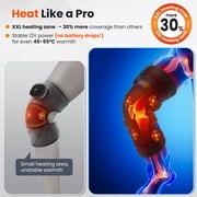 Knee Massager with Heat & Vibration, Large Heating Pad for Thigh & Knee & Calf Discomfort Relief, Knee Heated Brace Leg Massager 3X Coverage,5 Vibration Modes 3 Heat Levels,AC Adapter Heating Faster