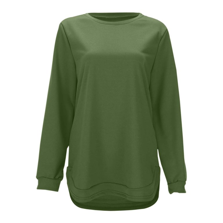 BAODANN Women's Solid Color Lightweight Long Sleeve Sweatshirt