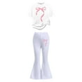 thumbnail image 6 of MAIHAN Toddler Kid Girls Clothes Butterfly Sweatshirt & Flare Leg Pants Fall Winter for Girl Cute Christmas Outfits(White,13-14 Years), 6 of 6