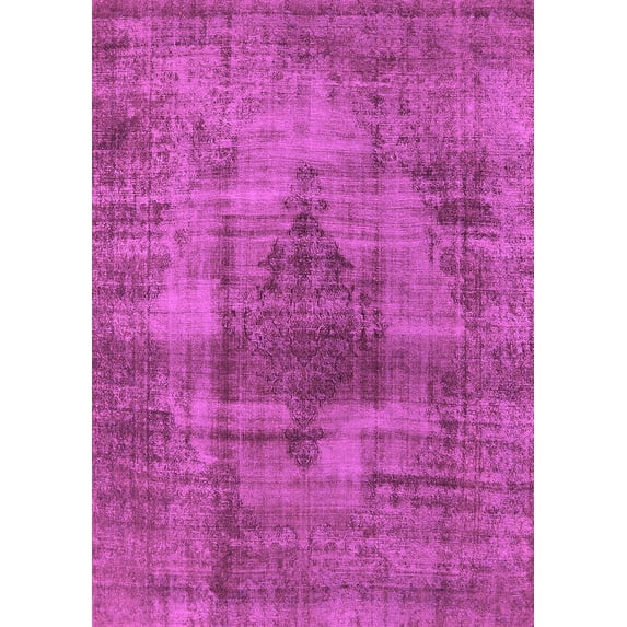 Ahgly Company Indoor Rectangle Solid Purple Modern Area Rugs, 4' x 6'