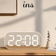 thumbnail image 5 of Cateissary Despertador con modo nocturno Pantalla digital Ajuste de brillo Reloj de Despertador digital Electrodomésticos luz blanca negra, 5 of 6