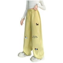 Pants For Boys 5T Girl's Grid Print Drawstring High Waist Checkered Pants Straight Leg Long Trouser Girl's Y2k Baggy Sweatpants Elastic