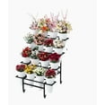 thumbnail image 4 of Flower 4 Tier Display Stand with 16pcs White Plastic Buckets for Fresh Flowers Heavy Duty Garden Cart Moving Flower Bucket Stand with Wheels., 4 of 4
