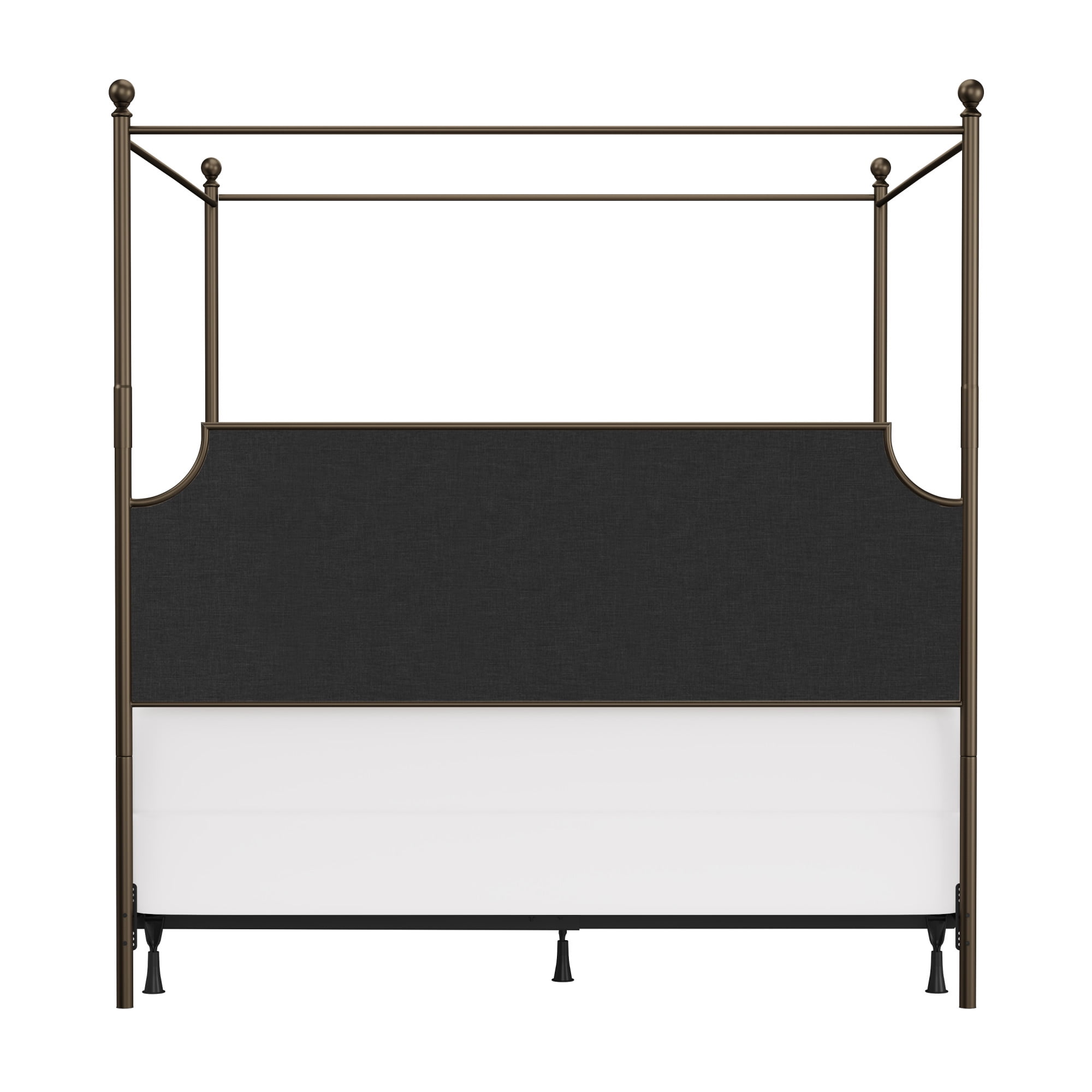 Hillsdale Furniture McArthur Metal Upholstered Canopy King Bed, Bronze with Linen