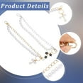 thumbnail image 3 of Juego de 2 cadenas extensoras de 12 pulgadas para bolsos con perlas de imitación de plástico dorado y plateado, con llaveros de flores y correas de repuesto., 3 of 7