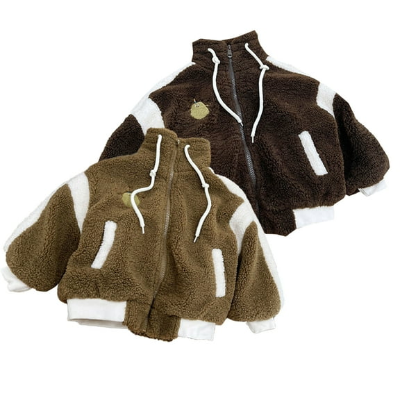 Godderr 9M-7T Boys Winter Thicken Jackets Coats Baby Toddler Warm Fleece Outwears with Pocket Newborn Zip Fleece Jackets