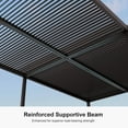 thumbnail image 6 of PURPLE LEAF 13' x 20' Louvered Aluminum Pergola Adjustable Louvre Shade Retractable Hardtop Roof Modern Outdoor Shelter Deck Backyard Garden Bronze, 6 of 13