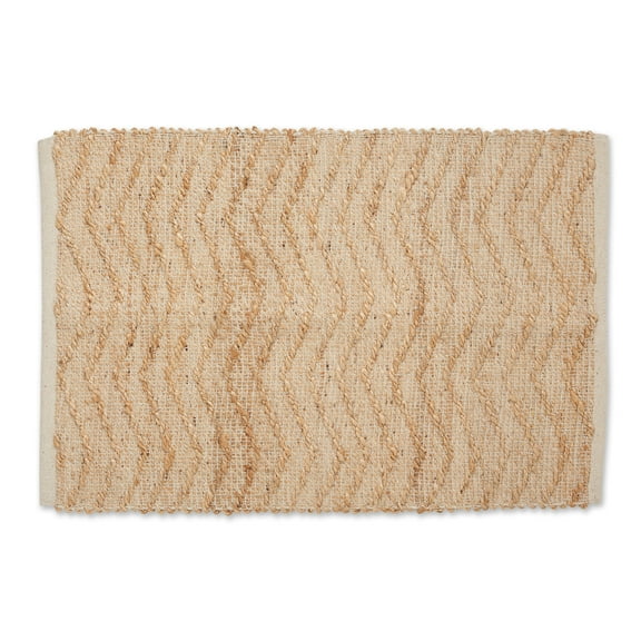 Off White With Natural Jute Chevron Hand-Loomed Rug