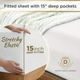thumbnail image 6 of Full XL 100% Cotton Jersey Knit White Sheet Set - Extra-Soft, Breathable & Hypoallergenic - 15" Deep Pockets, 54" x 80" - Ideal for Extra Long Full Beds - 4PC Full XL Sheets (Full XL, White), 6 of 11