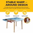 thumbnail image 4 of Blue Christmas Snowman Table Cloths for 5 Foot Rectangle Tables, Xmas Botanical Birds Snowflake Patio Waterproof Elastic Fitted Tablecloths, Washable Rectangular Table Cover for Camping, 4 of 8
