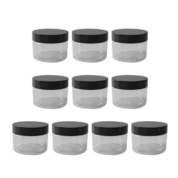 WEUVEB 10Pcs Small Travel Pots Plastic Cosmetic Container With Screw On Lid For Crafts