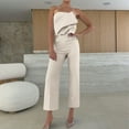 thumbnail image 3 of Hvot&aat Strapless Jumpsuits for Women One Piece Straight Leg Suit Pants Dressy Sleeveless Bandeau Formal Romper, 3 of 7