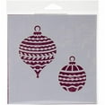 thumbnail image 1 of TM135 Magenta 6 x 6 inch Stencil, Christmas Ornaments, 1 of 1