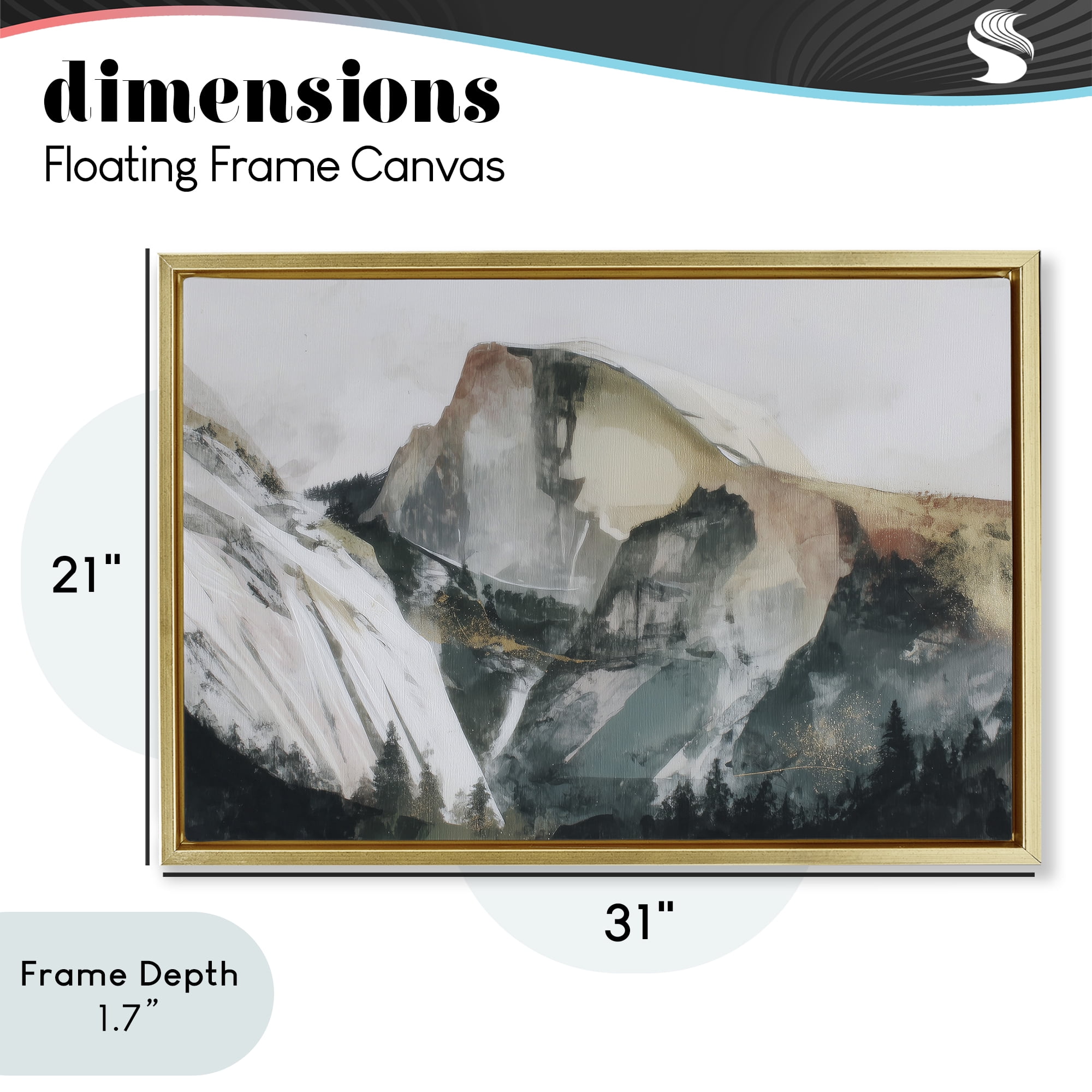 Stupell Industries Abstract Sierra Nevada Mountain Gold Framed Floater Canvas Wall Art, design by Chromatic Storm Studio