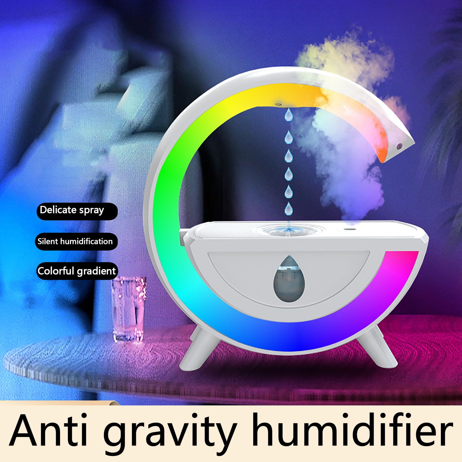 Jubipavy 350ml Humidifier Gravity Design Cool Mist Humidifiers Humidifier Integrated Large Capacity