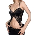 thumbnail image 5 of Lnzyyephy Women Lace Camisole, Sleeveless See-through Slit Slim Summer Bralette for Club Party, 5 of 9