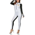 thumbnail image 2 of Diconna Costume de Coureuse pour Femmes, Combinaison Patchwork à Manches Longues Zippée, Costume de Cosplay d'Halloween, 2 of 8