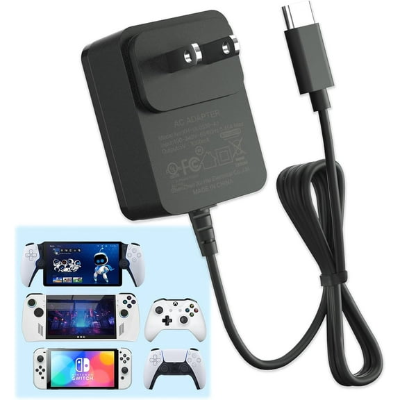 Charger for PS Portal, Compatible with various Type-C for PS5 controllers, Xbox Series X/S controllers, PS Portal Charger Cord, Black.