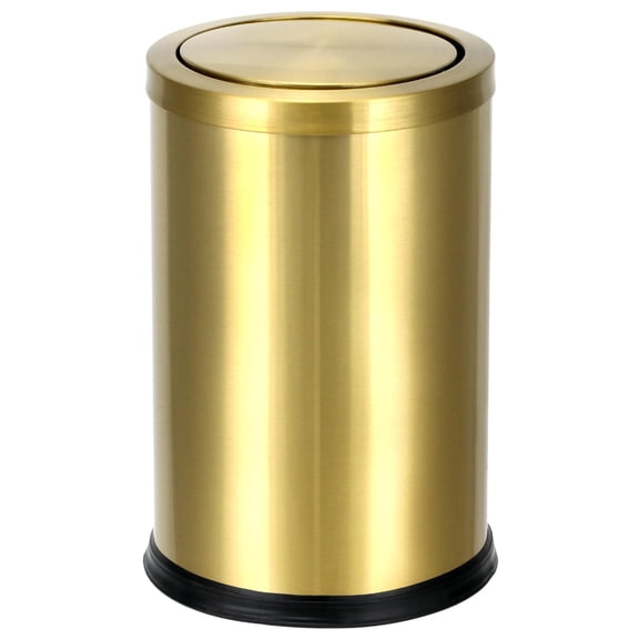 Antique Gold Trash Can, 2.4 Gallons Stainless Steel, Waterproof, Rustproof with Swing Lid
