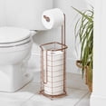 thumbnail image 2 of mDesign Steel Free Standing Toilet Paper Holder Stand and Dispenser - Rose Gold, 2 of 7