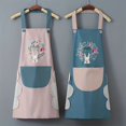 thumbnail image 3 of 1pc Cute Cartoon Waterproof Apron, Men's And Women's Work Clothes, Kitchen Grease Apron, Chef's Apron, Protective Work Clothes, 3 of 5