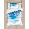 thumbnail image 3 of Ambesonne Winter Christmas Trees Setting with Snowflakes and Stars New Year Graphic Image Duvet Cover Set, 3 of 3