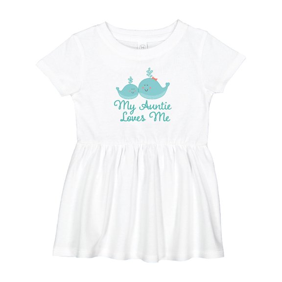 Inktastic My Auntie Loves Me Whale Girls Baby Dress