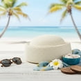 thumbnail image 3 of Hsqqdc Straw Pillbox Hat, Retro Wedding Fedora Fashion Beret Fascinator Painter Hat, 3 of 7