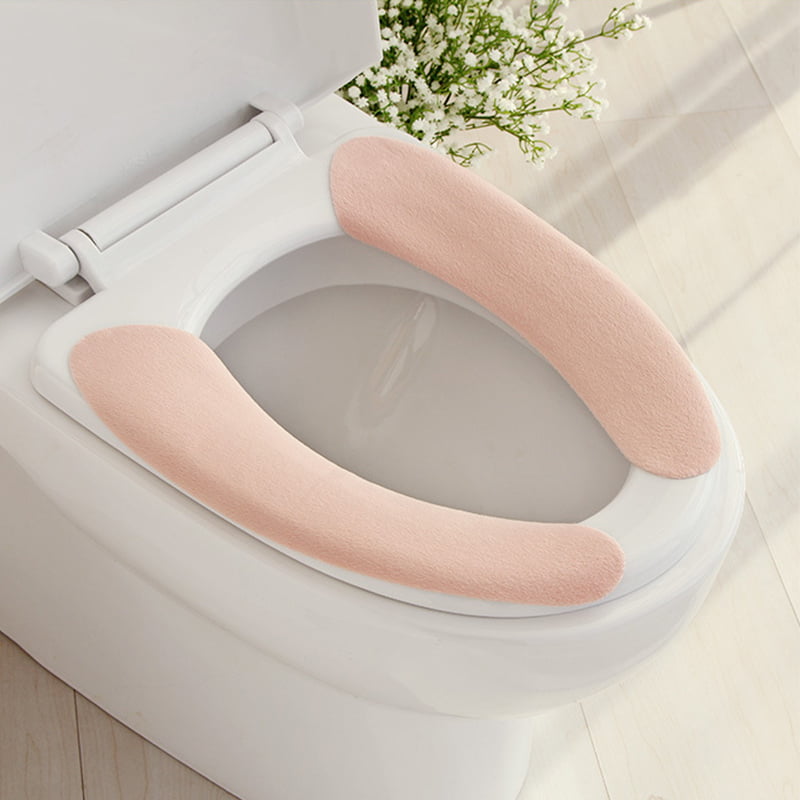 Lzndeal 1 Pair Toilet Seat Covers Pad Cushion Stickers Fuzzy Warmer Soft Washable Reusable New Com - Japanese Fluffy Toilet Seat Covers