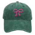 thumbnail image 2 of AirLoni Women Baseball Cap Washed Cotton Bow Embroidered Retro Texture Curved Brim Sun Protection Adjustable Buckle Casual Outdoor Streetwear Sun Hat for Ladies Blackish Green,One Size, 2 of 5