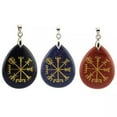 thumbnail image 5 of Natural Chakra Stones Engraved Viking Vegvisir Talsman Symbol Teardrop Pendant, 5 of 7