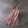 thumbnail image 2 of Feancey Soft Silk Nightgown for Women Bow Spaghetti Strap Lingerie Sleep Dress Ruffle Lace Cami Nightdress Womens Cute Nightgowns with Built in Bra Pink XL, 2 of 5