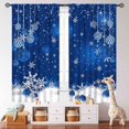 thumbnail image 5 of Christmas Curtains,Blue White Snowflakes Christmas Tree Winter Snow Scenery Colorful Ball New Year Winter Holiday Party Decor Curtains for Bedroom Living Room Kitchen Cafe 2 Panel,84X63 Inch, 5 of 6