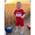 thumbnail image 5 of BemeyourBBs Toddler Baby Boys 4th of July Outfit Patriot Independent Day Summer Clothes All American Dude Letter Embroidery Short Sleeve T Shirt and Star Shorts Set Toddler Baby Boy Summer Outfit, 5 of 9