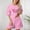 Pink, variant on Pink Womens Pajama Sets Breast Cancer Awareness Printe Color Block Crew Neck Short Sleeve Pajama Top Elastic Waist Shorts Casual Comfortable Lounge 2 Piece Pajama Set