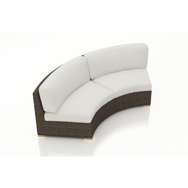 Harmonia Living Arden Curved Patio Loveseat in Canvas Natural