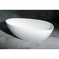thumbnail image 3 of Kingston Brass VRTRS593021 59" Solid Surface Egg Shaped Double Ended Freestanding Tub with Drain, Matte White, 3 of 7