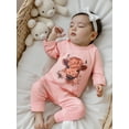 thumbnail image 5 of BemeyourBBs Baby Girls Ribbed Romper Highland Cow Print Jumpsuits and Headband, 5 of 9