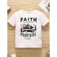 thumbnail image 1 of Camiseta con estampado gráfico FAITH & MOUNTAINS, camiseta informal y moderna para niño para primavera y verano, ropa transpirable para actividades al aire libre., 1 of 6
