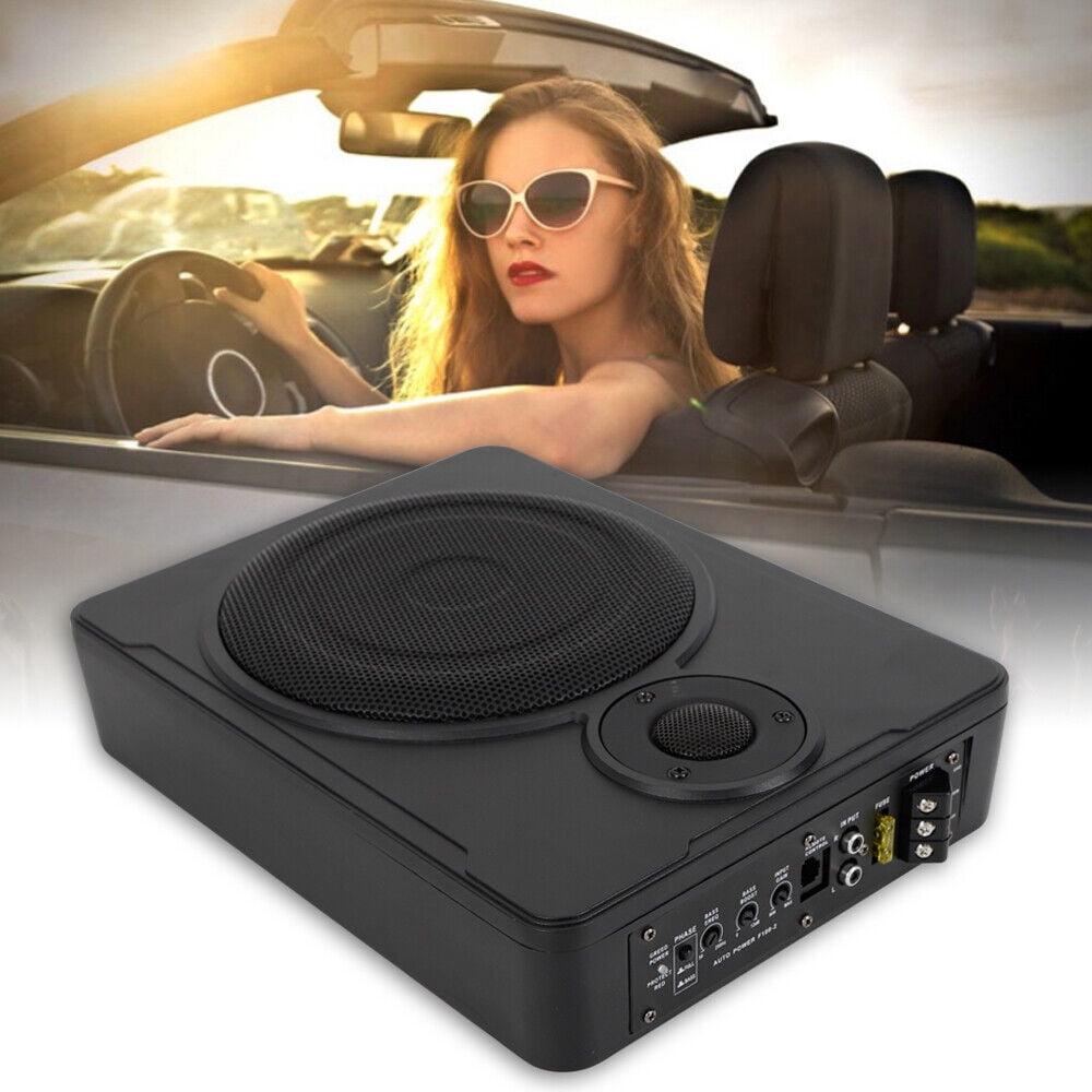 8" 600W Car/Truck Audio Slim Under-Seat Powered Subwoofer Sub Bass Speaker Kit