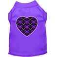 thumbnail image 3 of Pet Dog  Cat Shirt Screen Printed, "Argyle Heart Purple", 3 of 10