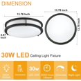 thumbnail image 3 of TRAHOO-DLLT 13 Inch Flush Mount Ceiling Light Fixture with Remote, 30W Dimmable LED Ceiling Light, 3000K-6000K Color Changeable Ceiling Lamp, Black Ceiling Light for Bedroom, Kitchen, Hallway, UL Lis, 3 of 4