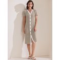thumbnail image 2 of DARING DIVA Striped Ribbed Knit Short Sleeve Midi Dress S Coffee, 2 of 6