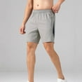 thumbnail image 3 of Plus Size Men's Lounge Shorts 2025 Casual Color Block Pull-on Straight Leg Pants Cozy Elastic Waist Short Pants with Pockets, 3 of 6